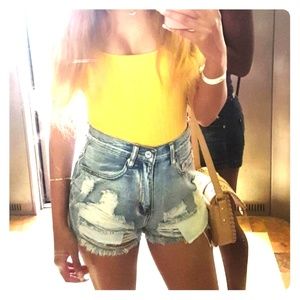 Forever 21 Distressed High Waisted Denim Shorts